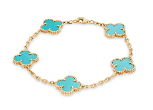 van Cleef Turquoise armband small motifs